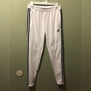Adidas Size Small White/black joggers with zipper pockets